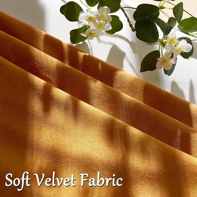 GIGIZAZA Orange Velvet Pillow Covers 20x20 Decorative Pillows Pack of 2 | Throw - Image 5
