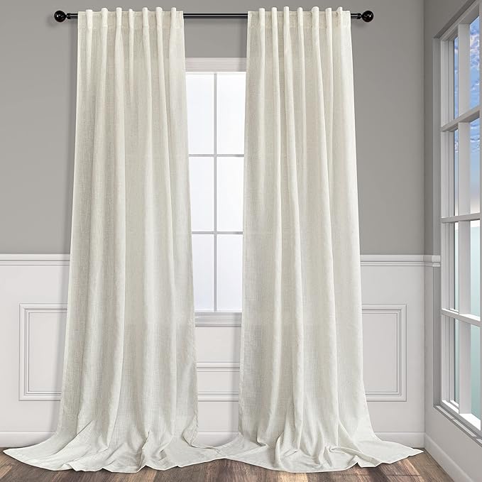 Pitalk Ivory Cream Curtains 86 Inches Long by Pitalk