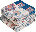 MSGKV Boho Throw Blanket 50"x60" 100% Cotton Floral Blanket by MSGKVHomeTextiles