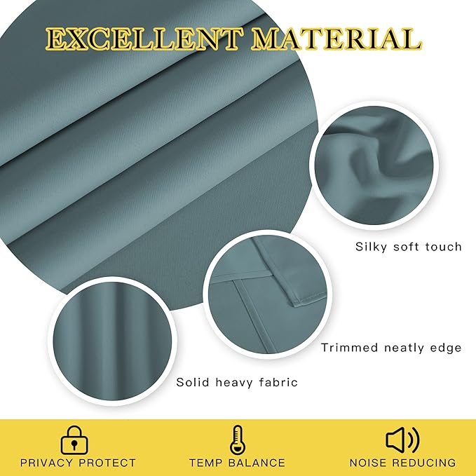 NICETOWN Room Darkening Short Curtain 54 inches Long - Image 2