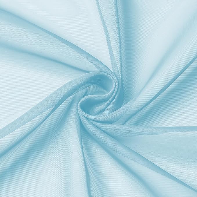 Aiyufeng 2 Pack: Basic Sky Blue Sheer Curtain Drapes 84 Inch Length 2 Panels - Image 6