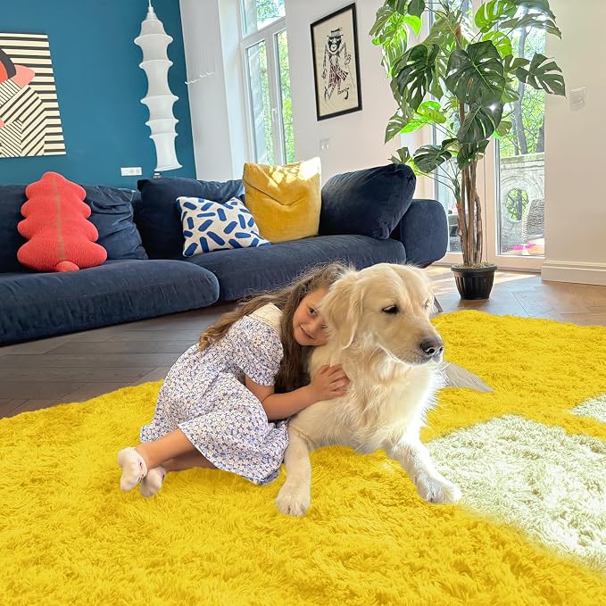 OLANLY 3x5 Machine Washable Small Bedside Rug, Soft Fluffy Shaggy Rugs - Image 5