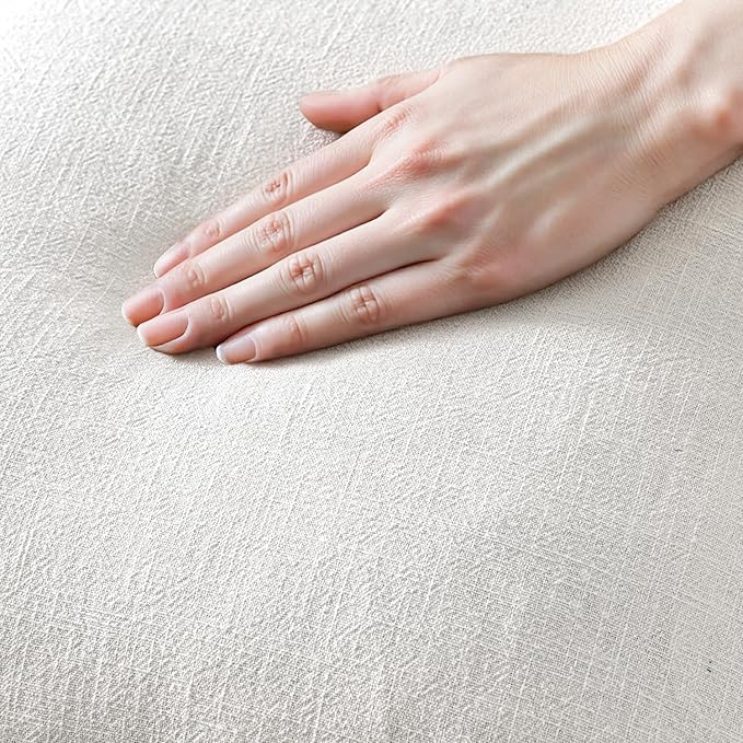 MIULEE Boho Linen Fringe Decorative Throw Pillow Covers White 18x18 | Set of 2 - Image 2