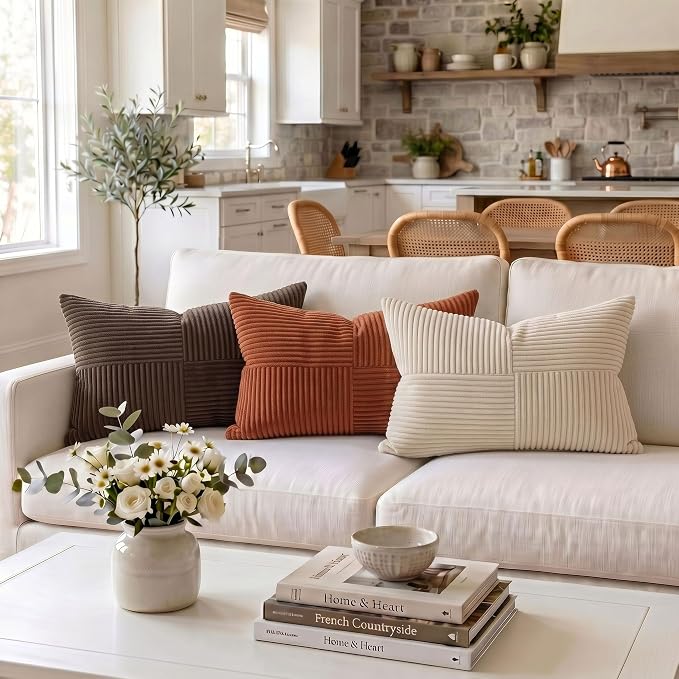 Fancy Homi 2 Packs Rust Lumbar Decorative Throw Pillow Covers 20x28 Inch - Image 2