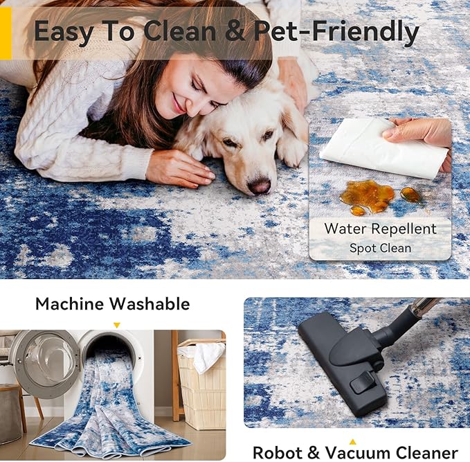 RELEANY Washable 6'x9' Abstract Area Rug - Image 5