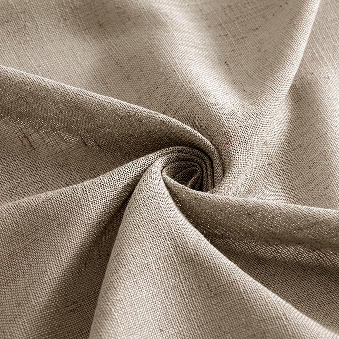 MIULEE Taupe Grey Linen Curtains 45 Inch Length 2 Panels - Image 8