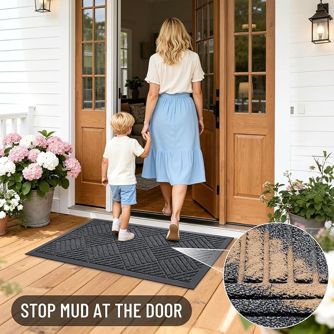 OLANLY Front Door Mat Outside Entrance 29.5x17, Heavy Duty Sturdy Natural - Image 7