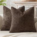 MIULEE Pack of 2 Couch Throw Pillow Covers 24x24 Inch Neutral Dark Brown Boho by MIULEE