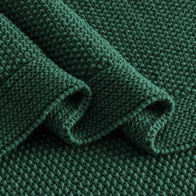 CozeCube Christmas Green Seed Stitch Throw Blanket 60"x80", Farmhouse Decor | - Image 8