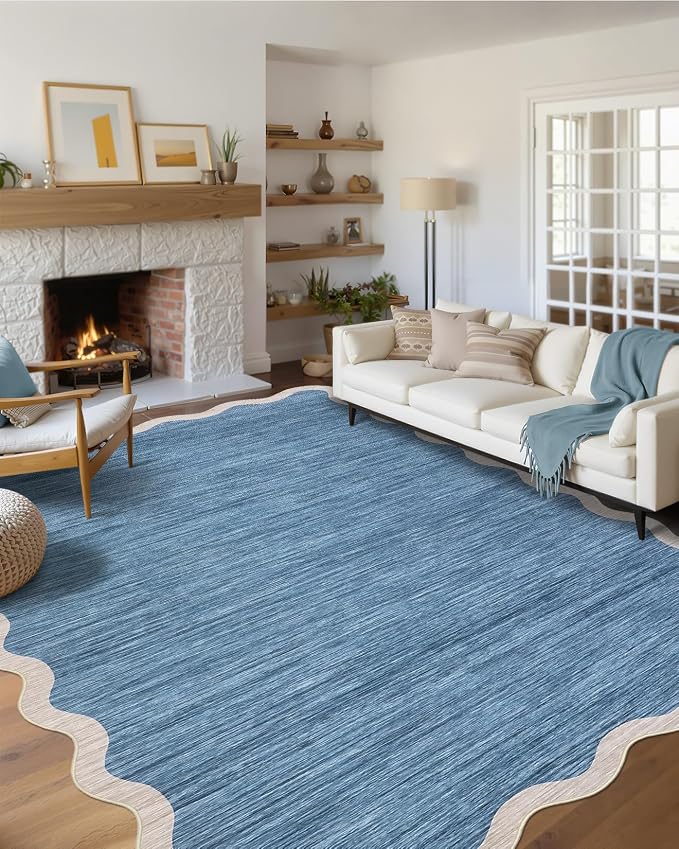 GarveeHome Scalloped Washable Area Rugs 9 x 12 Rug by GarveeHome