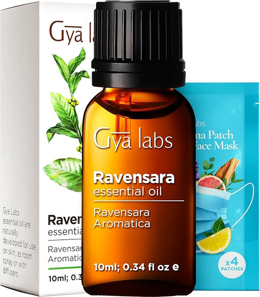 Gya Labs Ravensara Essential Oil for Diffuser - 0.34 Fl Oz - 100% Pure Natural Ravensara Oil for Skin, Hair, Aromatherapy & Candle Making Scent