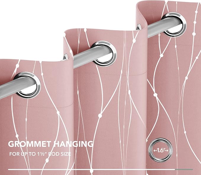 Deconovo Pink Curtains, Thermal Insulated Soundproof Curtain, 45 x 45 Inch Long - Image 7