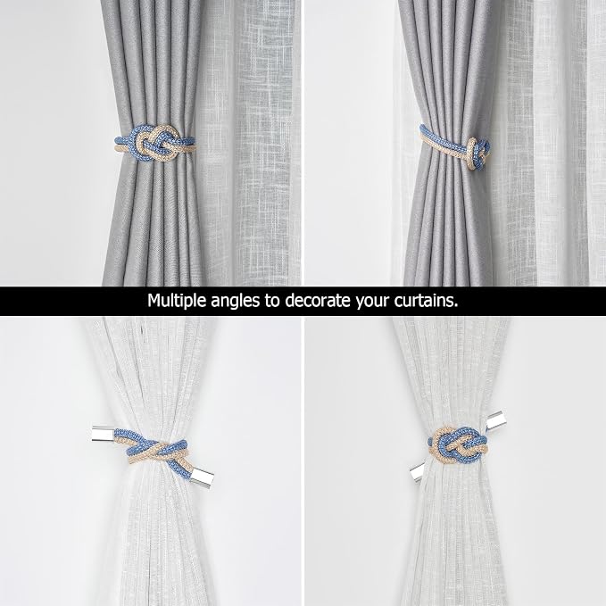 NICEEC 2 Pack Mini Magnetic Curtain Tiebacks Nordic Simple Style Drape Tie - Image 6