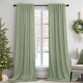 Light Sage Curtains 84 Inch Length by Pitalk