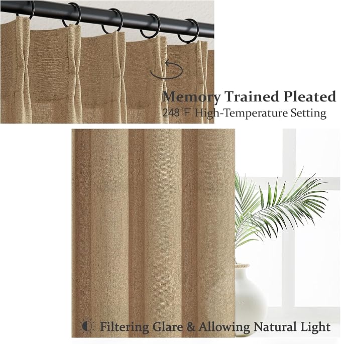 Extra Long Rust Brown Semi Sheer Living Room High Ceiling Curtains 108 Inch 2 - Image 3