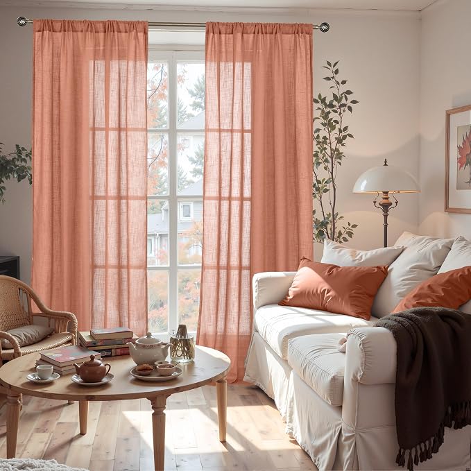 BGment Linen Curtains 84 Inch Length - Image 2