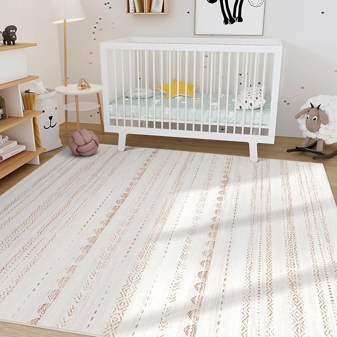 Nakagishi 8x12 Area Rugs Living Room: Washable Boho Large Neutral Soft - Image 8