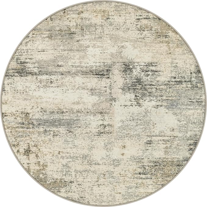 Round Area Rug Living Room: 5 ft Modern Washable Indoor Carpet | by FXRHLP