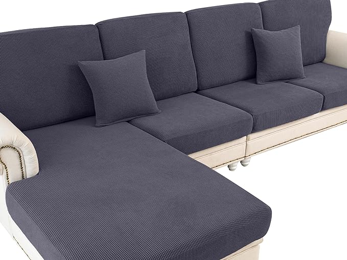 LA MEACK Couch Cushion Covers Seat Cushion Cover Stretch Couch Cover Separate by LA+MEACK
