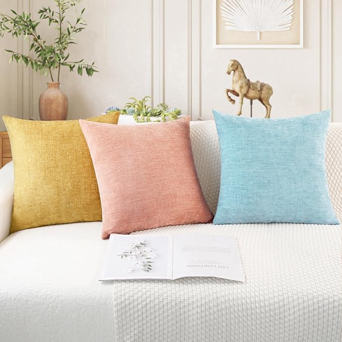 CaliTime Decorative Throw Pillow Covers 26 X 26 Inches Light Blue Grey | Pack - Image 5