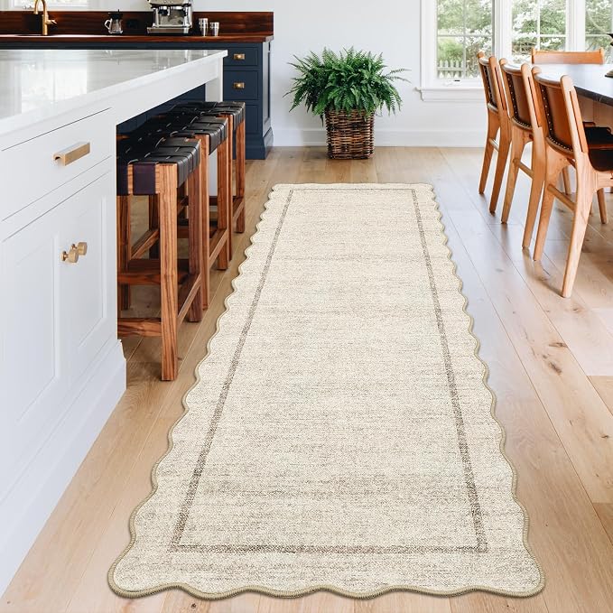 GarveeHome Scalloped Washable Runner Rug 2x10 Non Slip Kitchen Rugs - Image 3