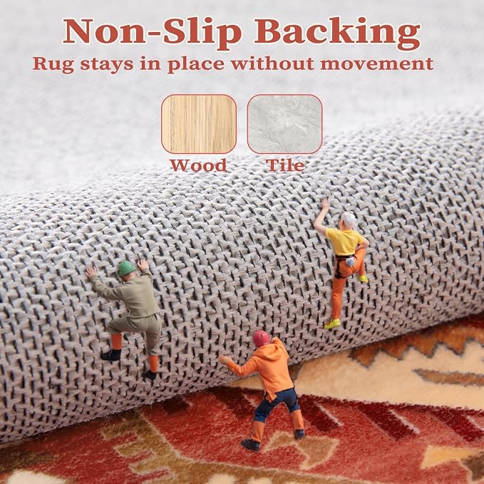 SERISSA 6x9 Washable Non Slip Boho Area Rug - Image 4