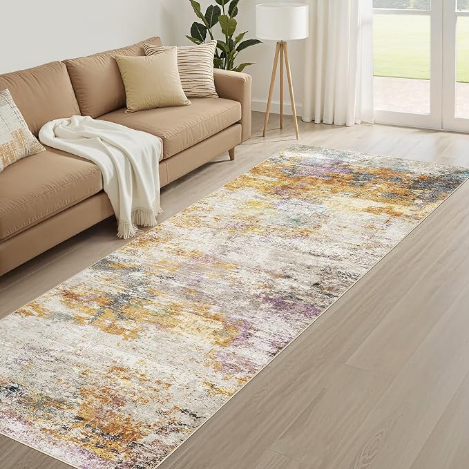 LOONGRUG Runner Rug 2x6 Washable Non-Slip Kitchen Neutral Modern Rug | Abstract - Image 8