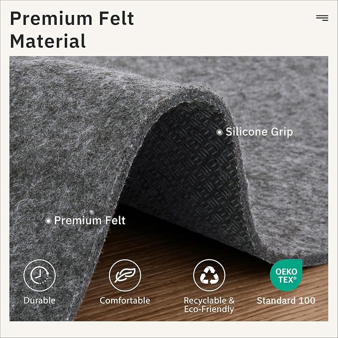 Soalmost 6x9 Non Slip Rug Pads, 1/4" Thick Felt Cushioned Rug Gripper Pad | - Image 5