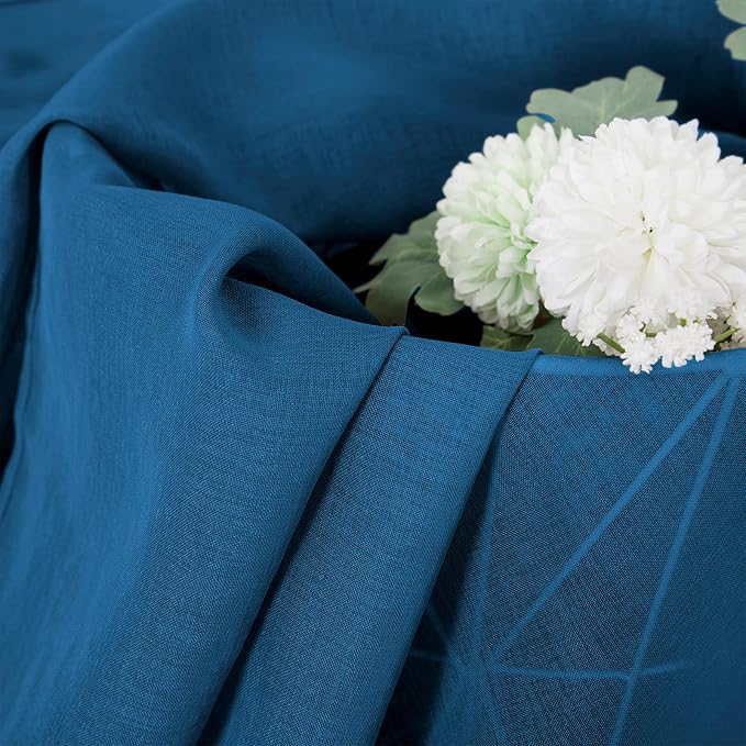 Tollpiz Sheer Curtain Linen Textured Living Room Curtains Sheer Light Filtering - Image 6