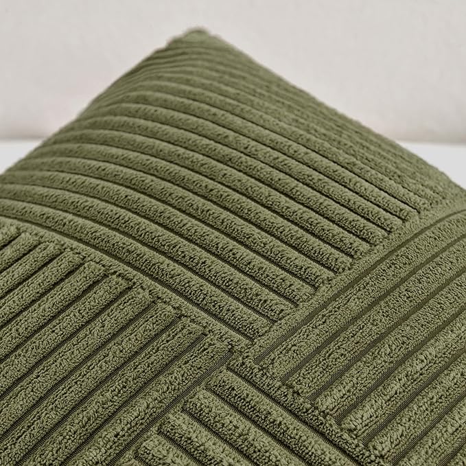 Fancy Homi 2 Packs Olive Green Lumbar Decorative Throw Pillow Covers 14x24 Inch - Image 4
