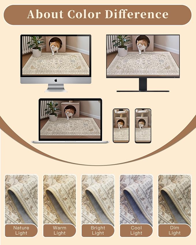 Madane Washable Area Rug 2x4, Small Entryway Rugs Non-Slip, Low-Pile Floor - Image 9