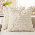 decorUhome Easter Beige Egg Pillow Covers 16x16 Inch Set of 2, Soft Plush Faux by decorUhome