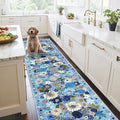 Blue Garden Floral Hallway Runner Rug 2x10 by WelcometoBabovid