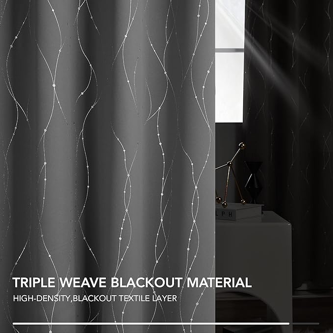 Deconovo Living Room Curtains, Thermal Insulated Soundproof Panels, Modern - Image 5