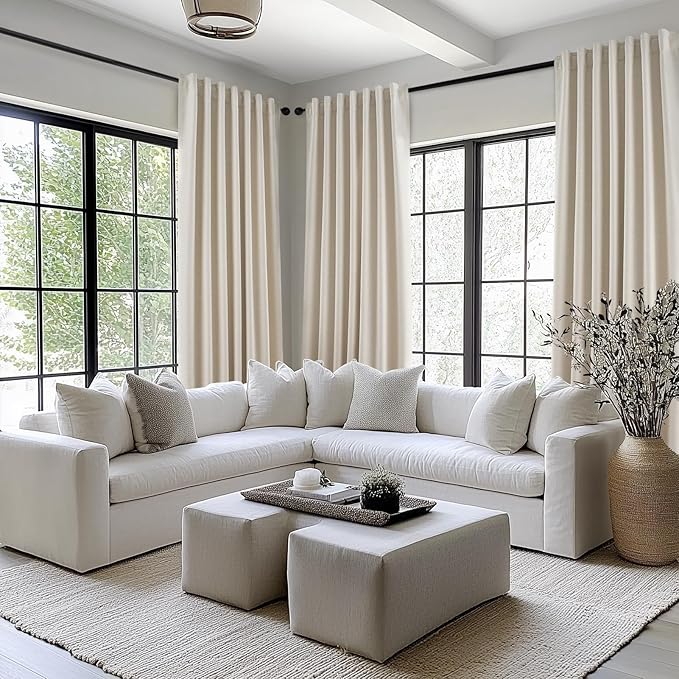 Topfinel Linen Blackout Curtains 86 Inches Long - Image 4