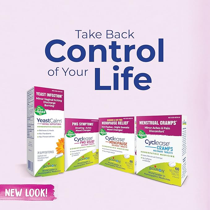 Boiron Cyclease Cramps Tablets for Relief from Menstrual Cramps, Aches, Pain, and Discomfort - 60 Count
