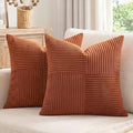 Fancy Homi 2 Packs Rust Euro Decorative Throw Pillow Covers 28x28 Inch by Fancy+Homi