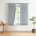 Vision Home Blue Gray Pinch Pleated Full Blackout Curtains Linen Blended Room by VisionHome
