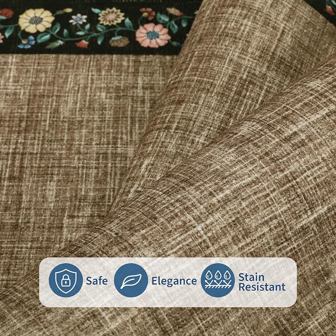 GarveeHome 4x6 Area Rugs for Bedroom Living Room Machine Washable Rugs Floral - Image 4