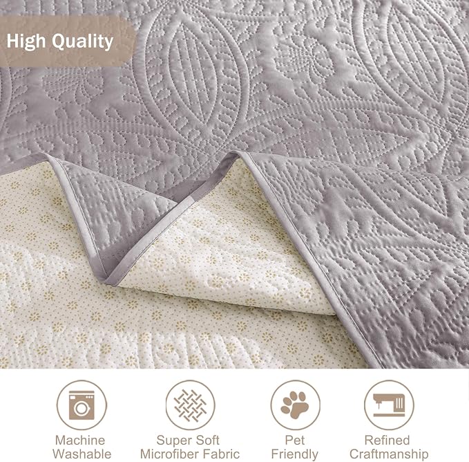 Quilted Grand Sofa Covers Washable, Couch Cover - Image 6