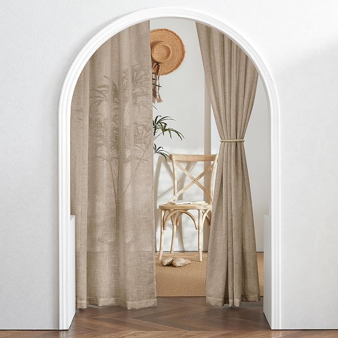 RYB HOME Natural Linen Blend Sheer Curtains - Image 7