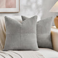 Fancy Homi 2 Packs Grey Decorative Throw Pillow Covers 20x20 Inch by Fancy+Homi