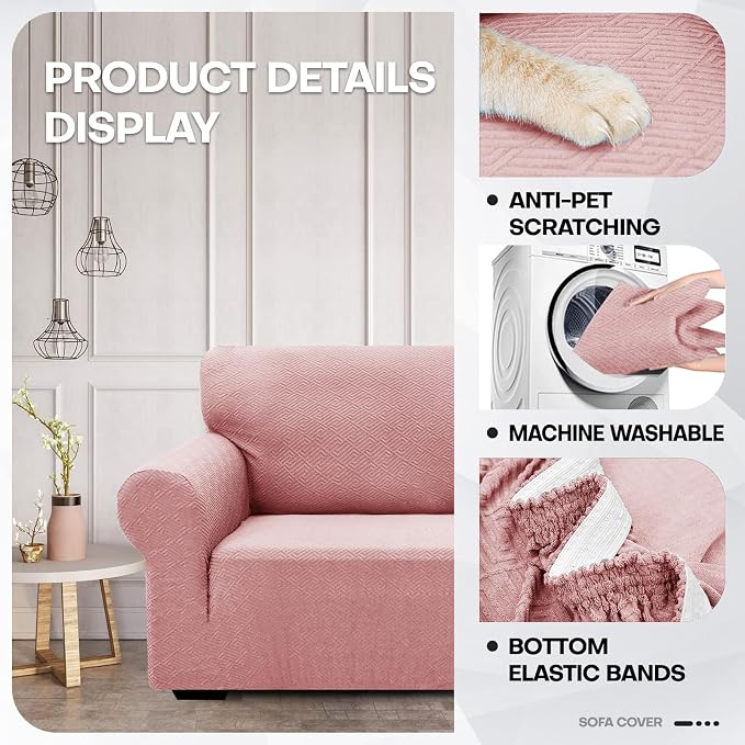 ZNSAYOTX 1 Piece Jacquard Chair Slipcovers - Image 3