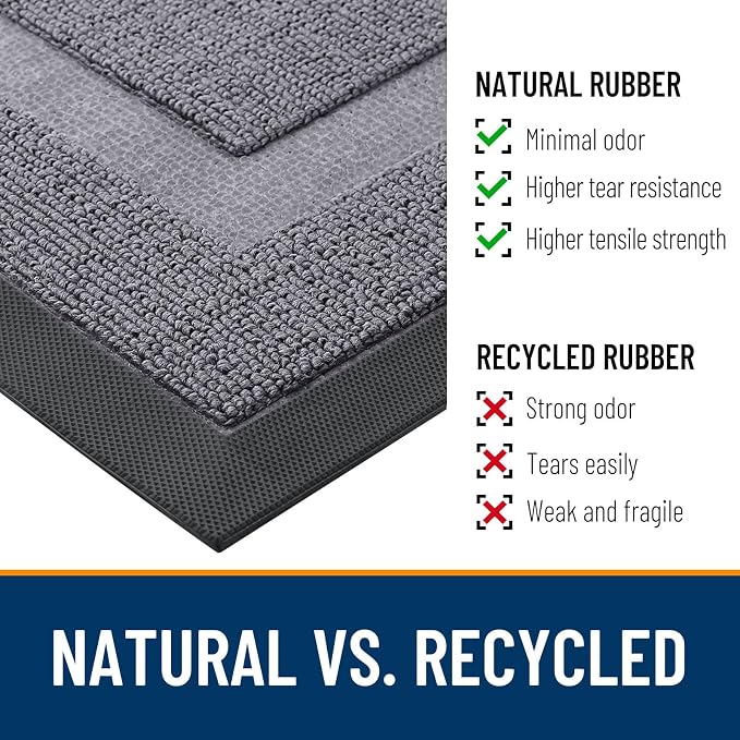 OLANLY Front Door Mat Outside 59x23, All-Season Heavy-Duty Rubber Doormat | - Image 3