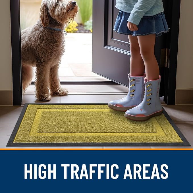 OLANLY Front Door Mat Outside 33x21, All-Season Heavy-Duty Rubber Doormat | - Image 6