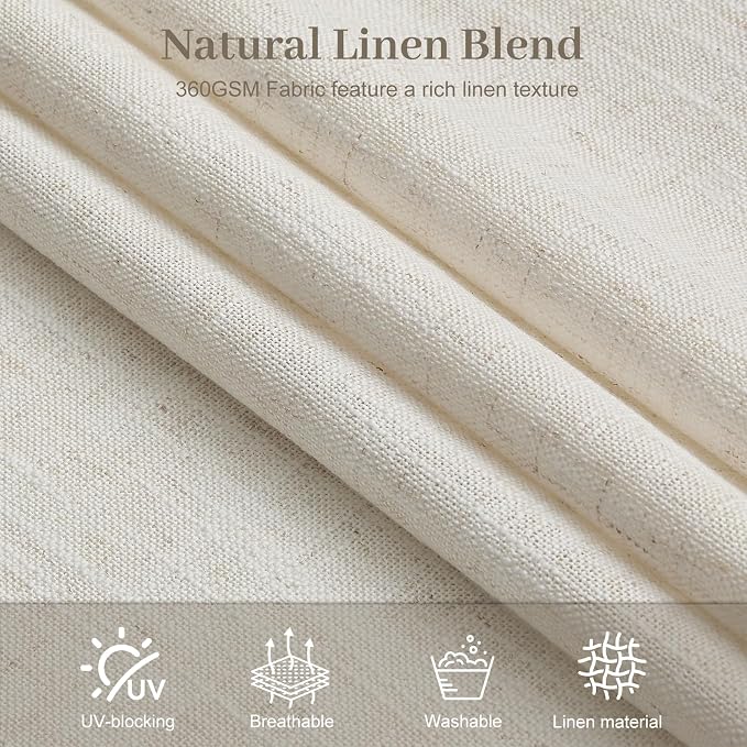 Pinch Pleated Linen Curtains 84 Inch Length 2 Panels Set, Light Filtering Linen - Image 5