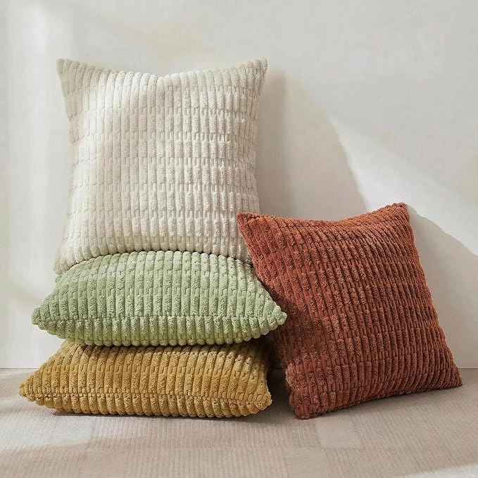 Fancy Homi 4 Packs Boho Fall Euro Decorative Throw Pillow Covers 28x28 Inch - Image 2