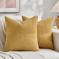 Fancy Homi 2 Packs Mustard Yellow Decorative Throw Pillow Covers 18x18 Inch by Fancy+Homi
