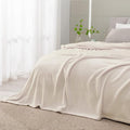 BEDELITE Fleece Blankets Queen Size Beige Throw Blankets by BEDELITE