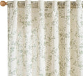 Lazzzy Farmhouse Linen Curtains Extra Long Green Floral Curtains 108 Inch by Lazzzy